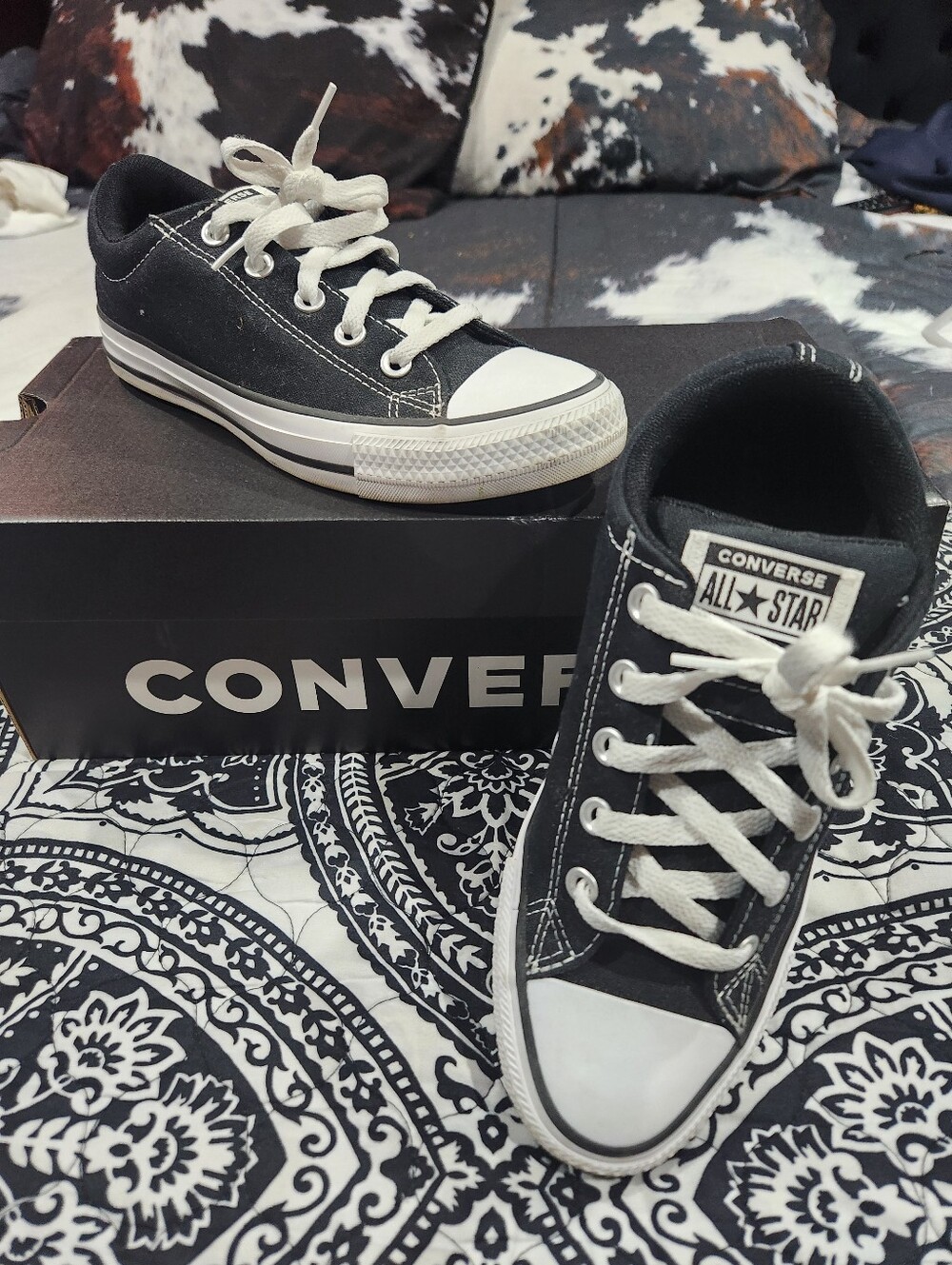 Converse Black and White Kids Low Top Sneakers